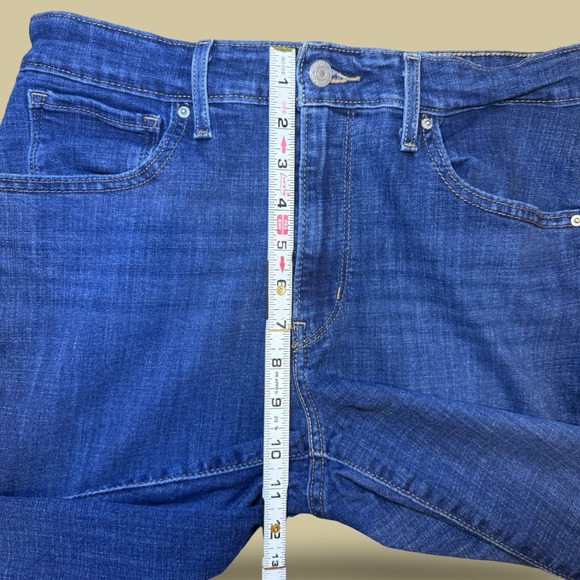 Levi's 725 High Rise Bootcut Jeans Women's Size 31 Blue Denim Stretch Slim Fit - Picture 9 of 13